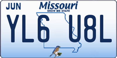 MO license plate YL6U8L