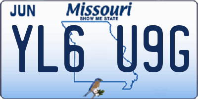 MO license plate YL6U9G