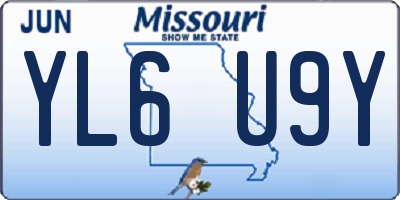 MO license plate YL6U9Y