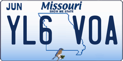 MO license plate YL6V0A
