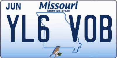 MO license plate YL6V0B
