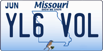 MO license plate YL6V0L