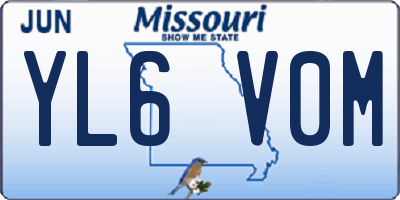 MO license plate YL6V0M
