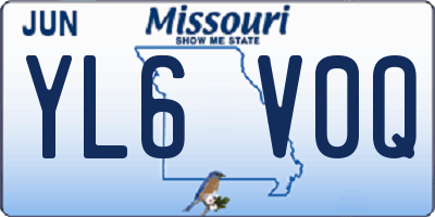 MO license plate YL6V0Q