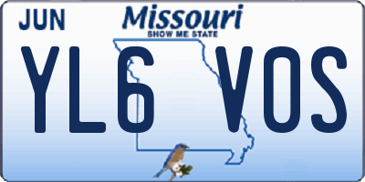 MO license plate YL6V0S