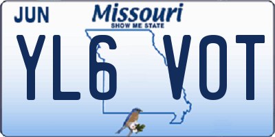 MO license plate YL6V0T