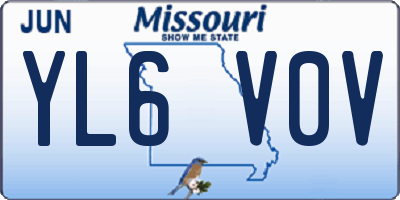 MO license plate YL6V0V