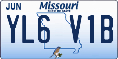 MO license plate YL6V1B