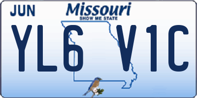 MO license plate YL6V1C