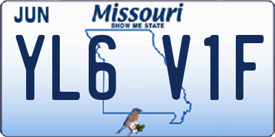 MO license plate YL6V1F