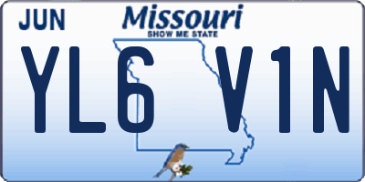 MO license plate YL6V1N