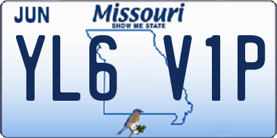 MO license plate YL6V1P