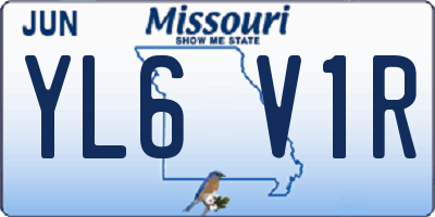 MO license plate YL6V1R
