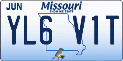 MO license plate YL6V1T