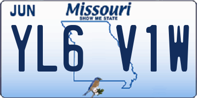 MO license plate YL6V1W