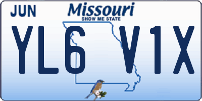 MO license plate YL6V1X