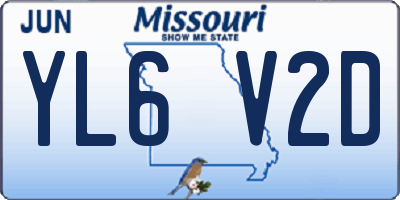 MO license plate YL6V2D