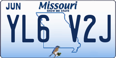 MO license plate YL6V2J