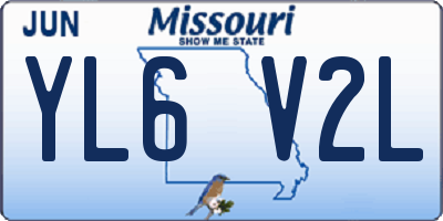MO license plate YL6V2L