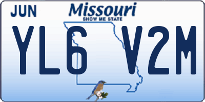 MO license plate YL6V2M