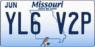 MO license plate YL6V2P