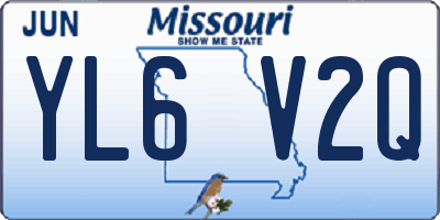 MO license plate YL6V2Q