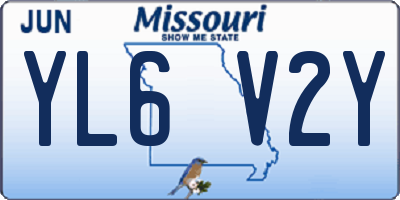 MO license plate YL6V2Y