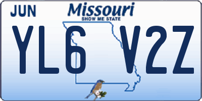 MO license plate YL6V2Z
