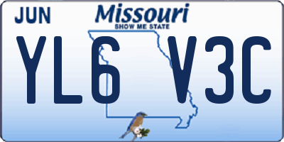 MO license plate YL6V3C