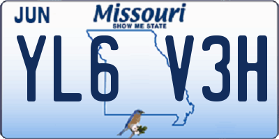 MO license plate YL6V3H