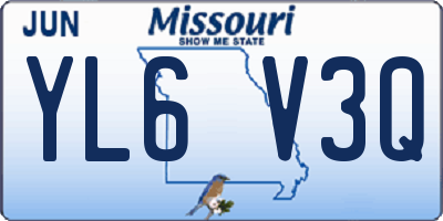 MO license plate YL6V3Q