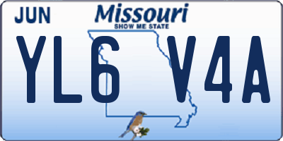 MO license plate YL6V4A