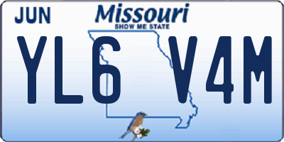 MO license plate YL6V4M