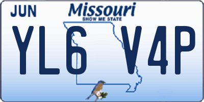 MO license plate YL6V4P