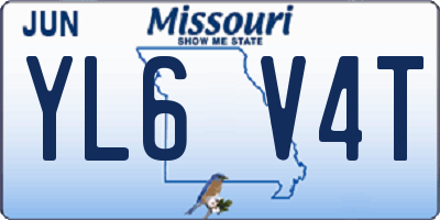 MO license plate YL6V4T