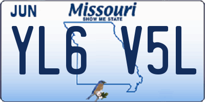 MO license plate YL6V5L