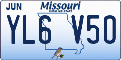 MO license plate YL6V5O