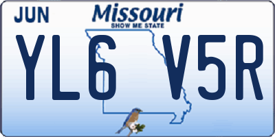MO license plate YL6V5R