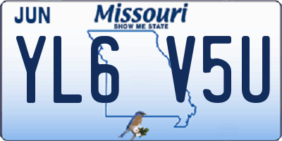 MO license plate YL6V5U