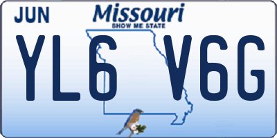 MO license plate YL6V6G