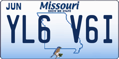 MO license plate YL6V6I