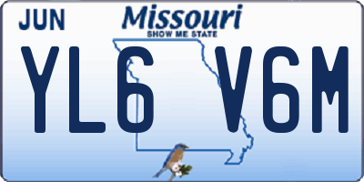 MO license plate YL6V6M
