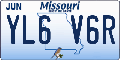 MO license plate YL6V6R