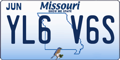 MO license plate YL6V6S