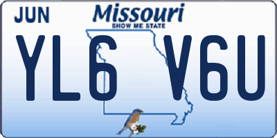 MO license plate YL6V6U