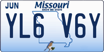MO license plate YL6V6Y