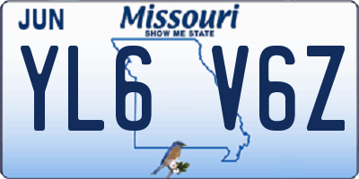 MO license plate YL6V6Z