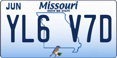 MO license plate YL6V7D