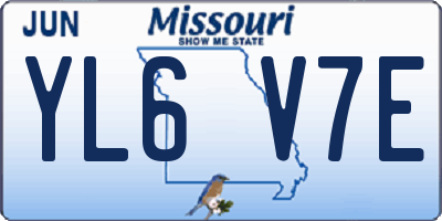 MO license plate YL6V7E