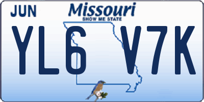 MO license plate YL6V7K